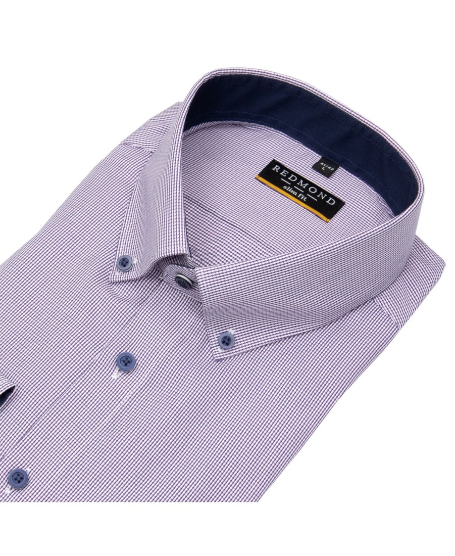 Hemden Redmond | Redmond Hemd - Slim Fit - Button Down Kragen - Struktur - Rose