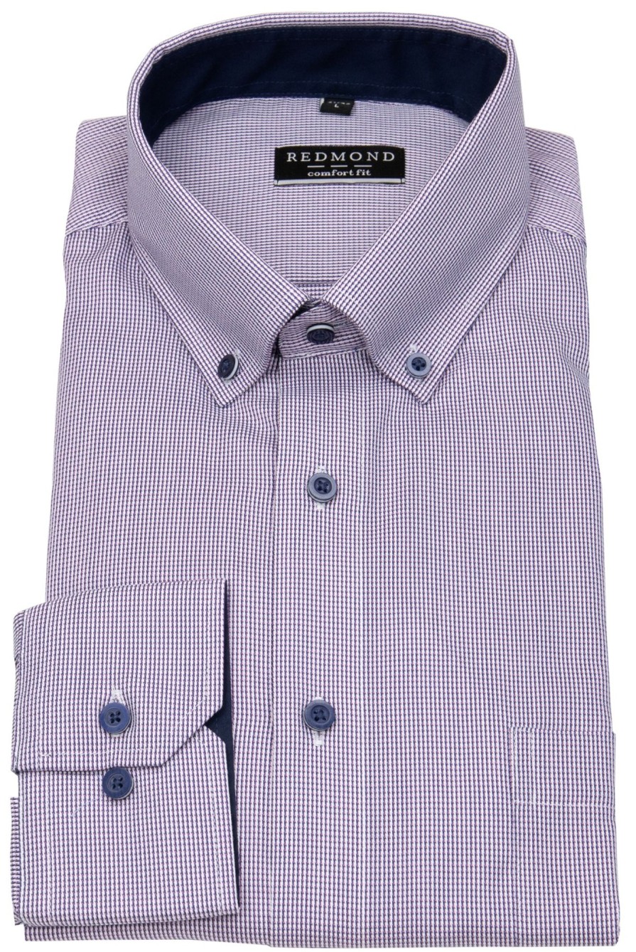 Hemden Redmond | Redmond Hemd - Comfort Fit - Button Down Kragen - Struktur - Rose