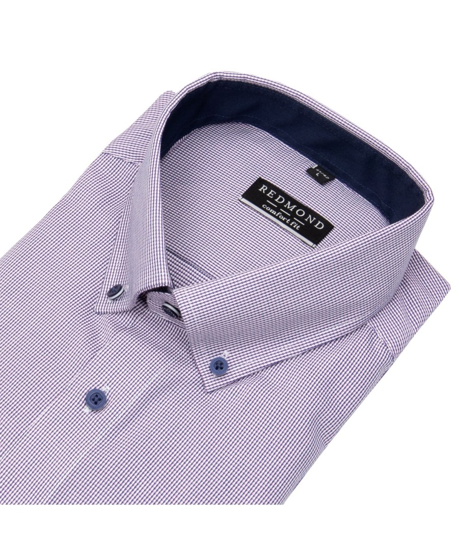 Hemden Redmond | Redmond Hemd - Comfort Fit - Button Down Kragen - Struktur - Rose