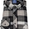 Hemden Redmond | Redmond Hemd - Regular Fit - Button Down Kragen - Kariert - Schwarz / Grau