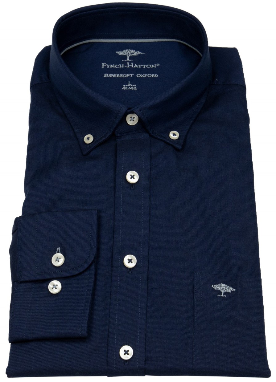 Hemden Fynch-Hatton | Fynch-Hatton Hemd - Casual Fit - Button Down - Oxford - Dunkelblau