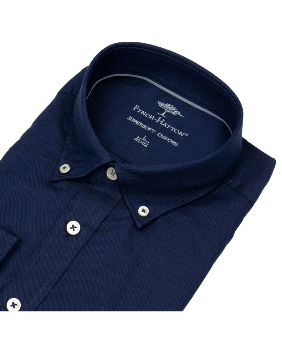 Hemden Fynch-Hatton | Fynch-Hatton Hemd - Casual Fit - Button Down - Oxford - Dunkelblau