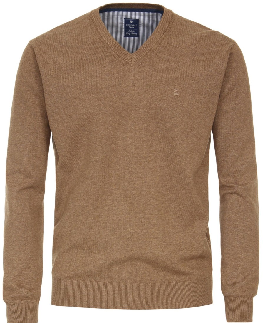 Pullover & Strick Redmond | Redmond Pullover - V-Ausschnitt - Braun