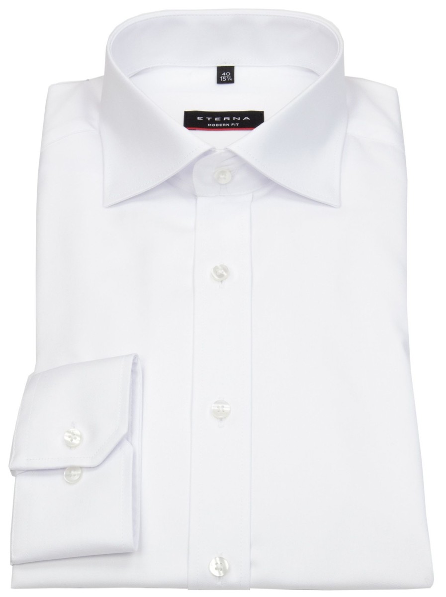 Hemden Eterna | Eterna Hemd - Modern Fit - Cover Shirt - Extra Blickdicht - Weis