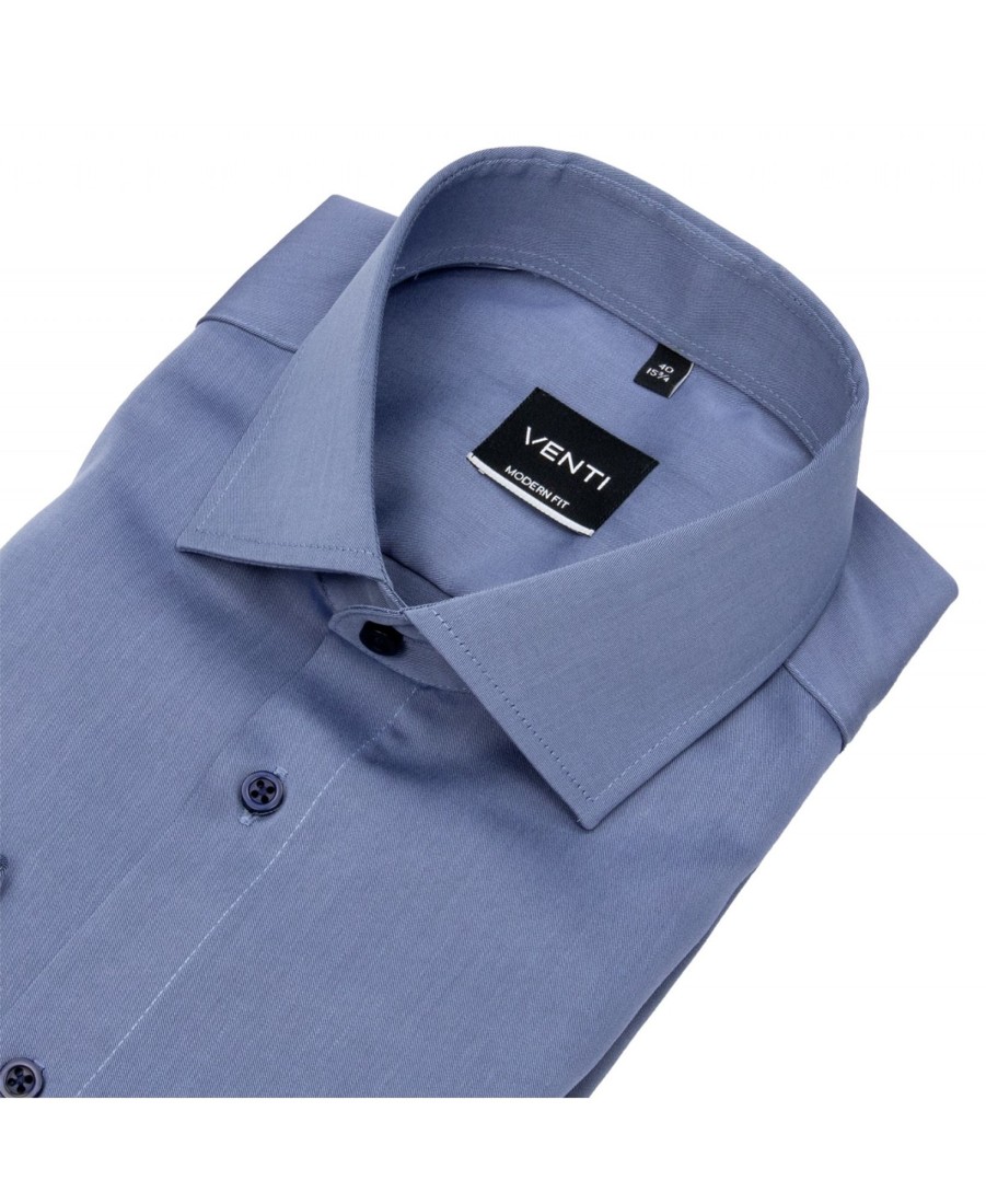 Hemden Venti | Venti Hemd - Modern Fit - Twill - Blau