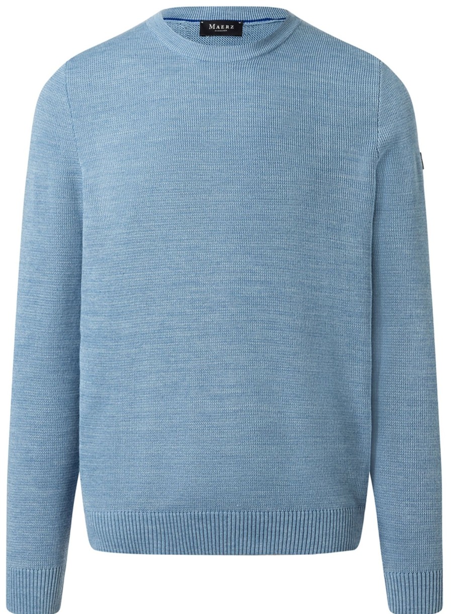 Pullover & Strick MAERZ Muenchen | Maerz Muenchen Pullover - Regular Fit - Rundhals - Hellblau