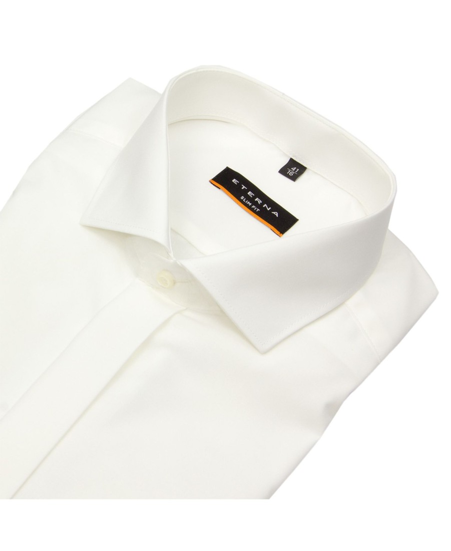 Hemden Eterna | Eterna Galahemd - Slim Fit - Haikragen - Umschlagman. - Creme - 72Cm Arm