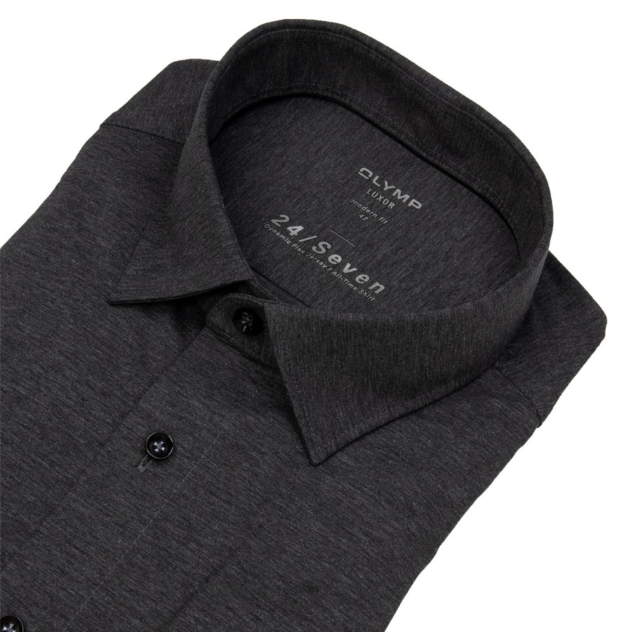 Hemden OLYMP | Olymp Hemd - Modern Fit - 24 / Seven - All Time Shirt - Anthrazit