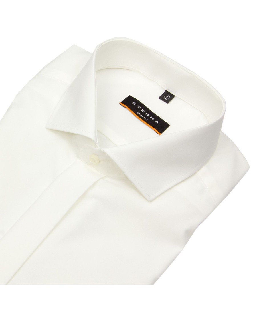 Hemden Eterna | Eterna Galahemd - Slim Fit - Haikragen - Umschlagmanschette - Creme - Ohne Ovp