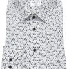 Hemden Marvelis | Marvelis Hemd - Modern Fit - Print - Kontrastknopfe - Schwarz / Grau / Weis