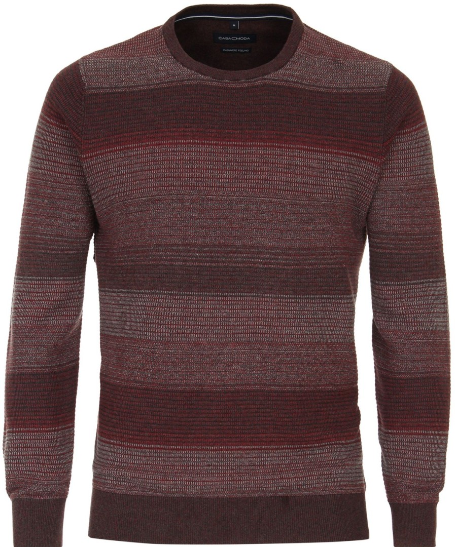 Pullover & Strick Casa Moda | Casa Moda Pullover - Rundhals Ausschnitt - Rot