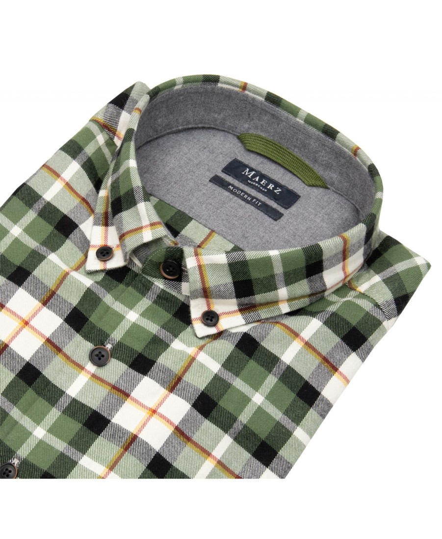 Hemden MAERZ Muenchen | Maerz Muenchen Hemd - Modern Fit - Button Down - Mehrfarbig Kariert